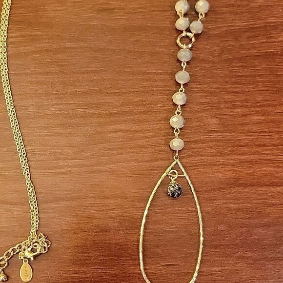 Velvet Torch Olive Midi Tank Dress With New Chicos Necklace Sz L - Picture 11 of 11